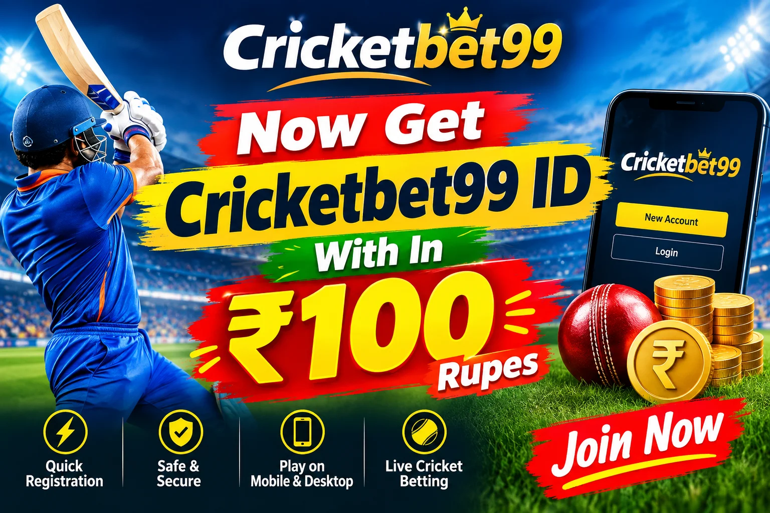 Now Get Cricketbet99 ID With In 100 Rupes Now Get Cricketbet99 ID With In 100 Rupes